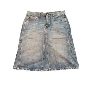 Vintage GAP JEANS Women Blue Denim A Line Midi Skirt Size 8